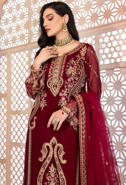 Embroidered Red Kameez Salwar by Pakistani Designer Online – Nameera by ...