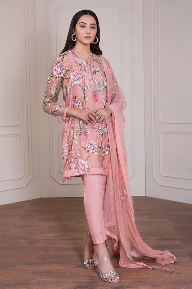 Fancy Pakistani Dresses Full Embroidered With Panels Nameera By Farooq 