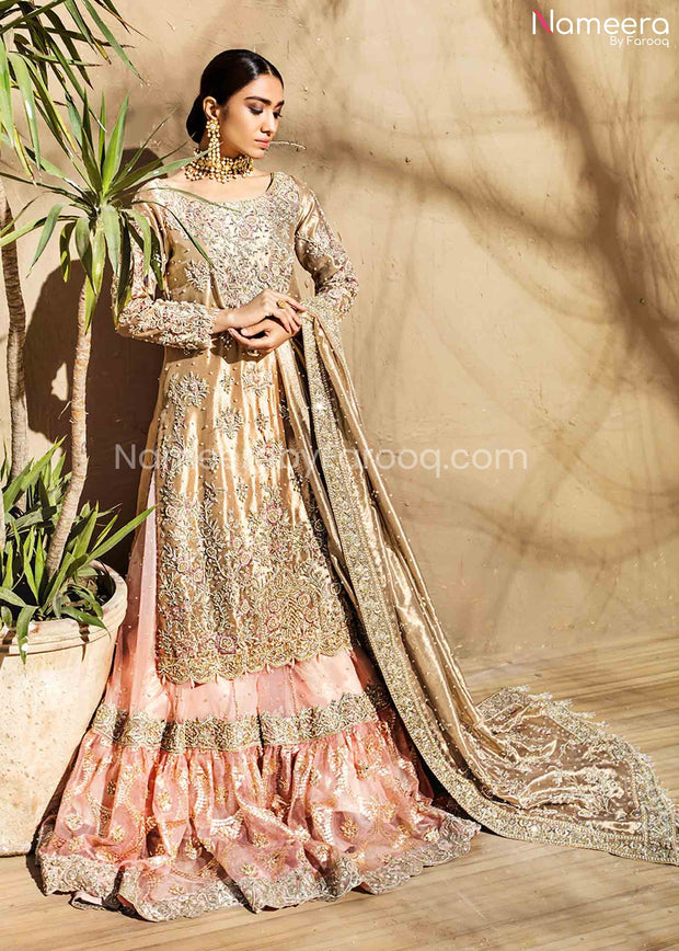 Buy Farshi Gharara For Walima With Long Shirt Online 2021 Nameera By Farooq 6651