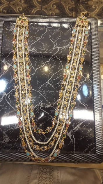 Kundan mala nackless with multi Kundan and pearls Model#Kundan 13 ...