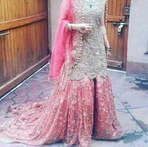 baby pink gharara