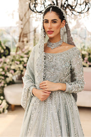Ice Blue Lehenga Pishwas Pakistani Wedding Dresses 2023