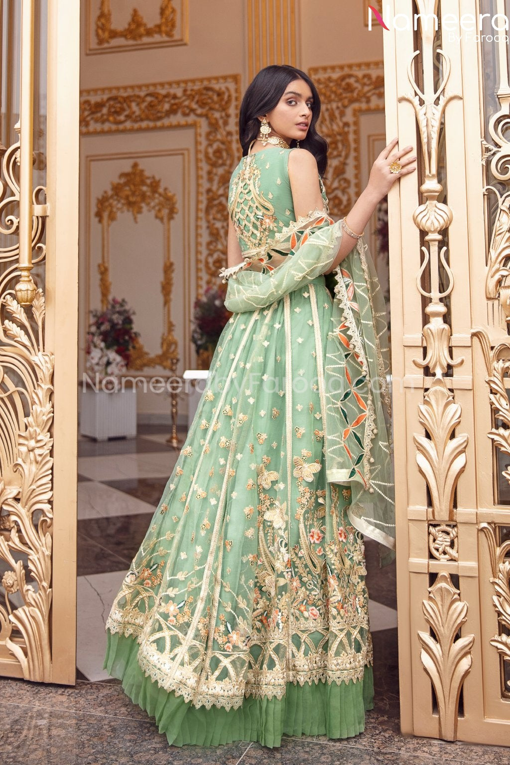 Latest Maxi Dress Pakistani For Wedding Party Online 2021 Nameera By Farooq 4515