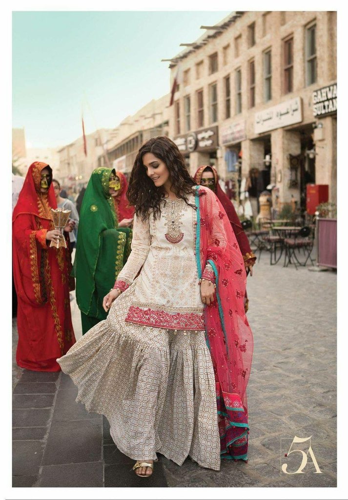Pakistani Lawn Dress with Short Kameez 
