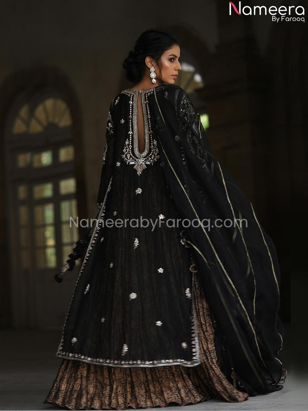 Latest Elegant Pakistani Black Bridal Dresses Online 2021 Nameera By Farooq 1492