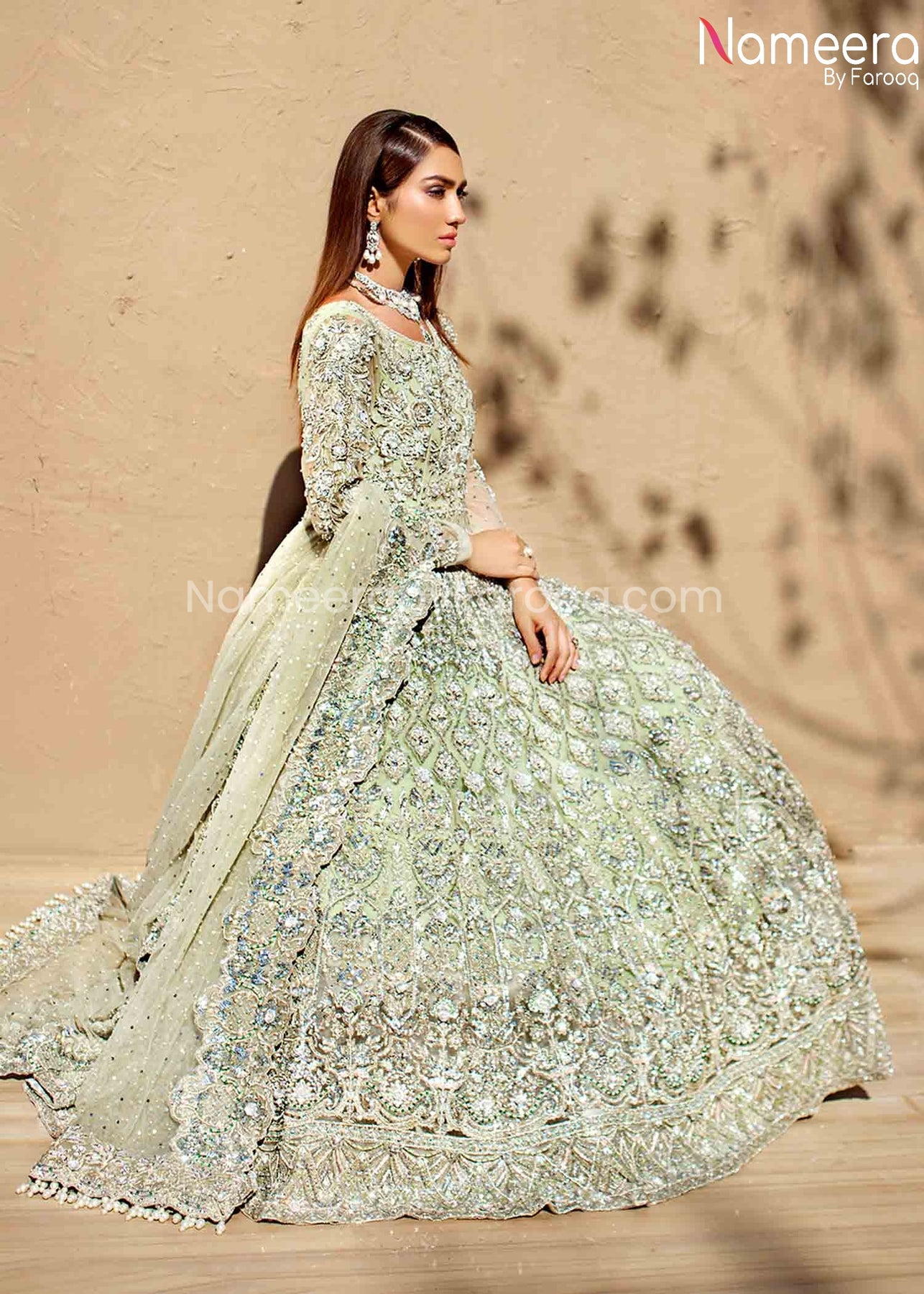 Buy Maxi Dress For Walima With Embroidery Online 2021 Nameera By Farooq 9297