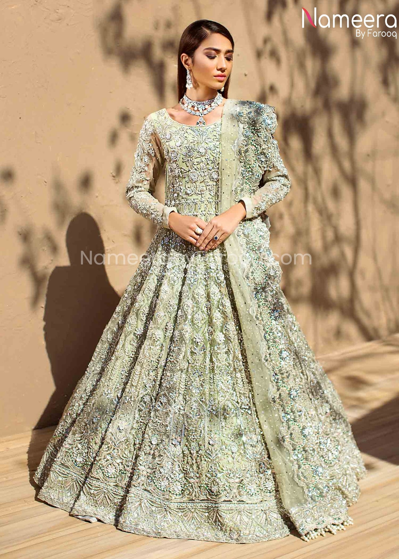 Buy Maxi Dress For Walima With Embroidery Online 2021 Nameera By Farooq 6455