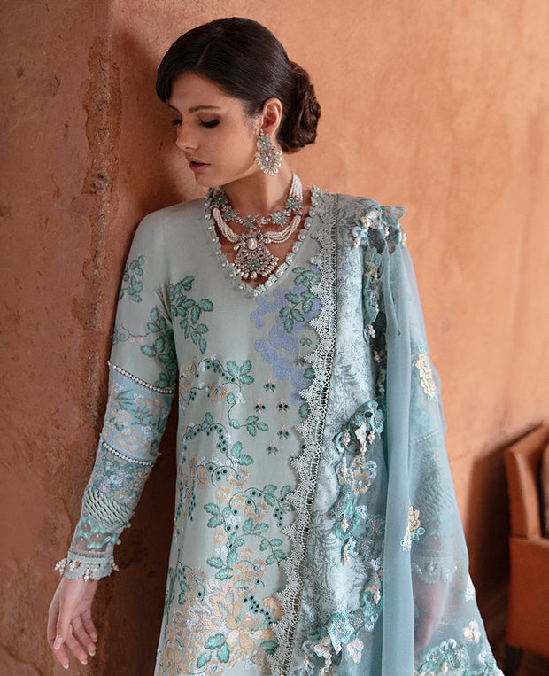 Mint Green embellished Pakistani Kameez Salwar Suit – Nameera by Farooq