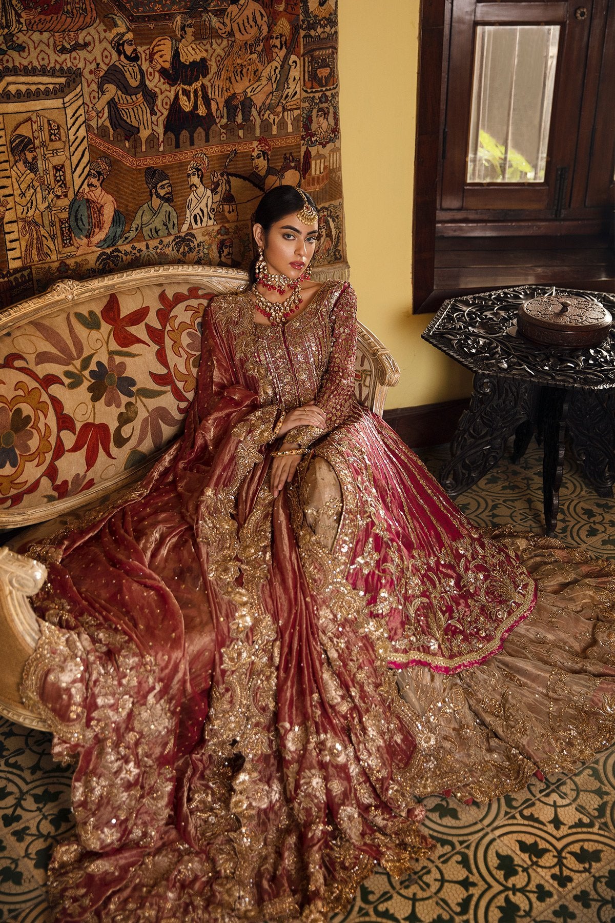 Buy Red Bridal Lehenga Pakistani Bridal Dress Online 2020 Nameera By Farooq 9704