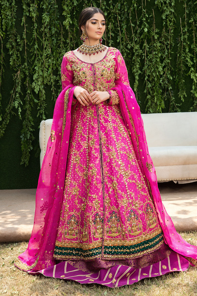 Pakistani Bridal Walima Frock In Pink Color – Nameera By Farooq