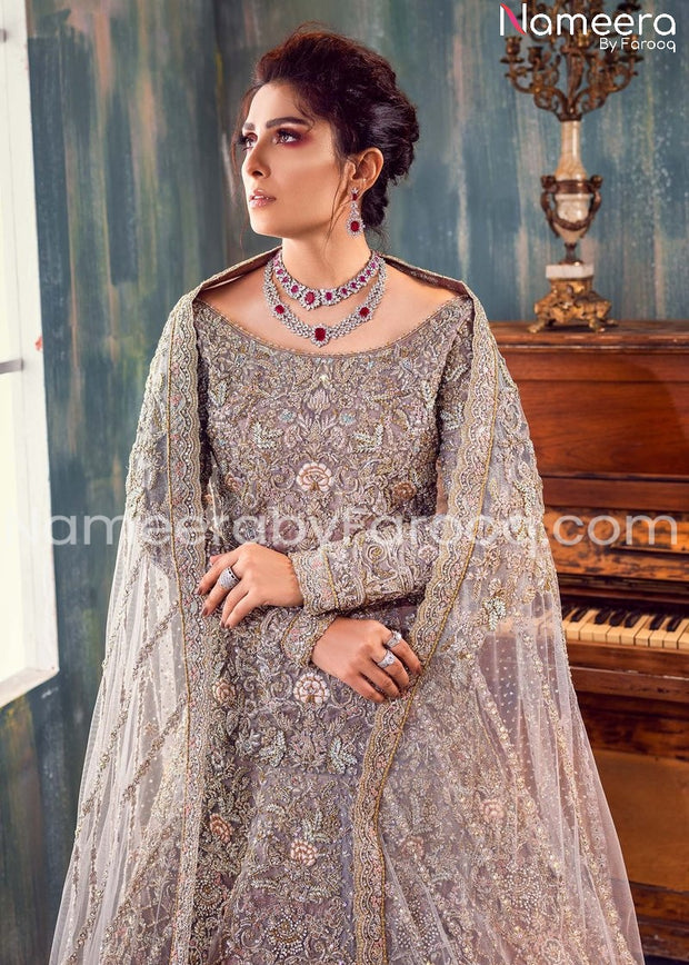 Buy Pakistani Bridal Walima Maxi For Wedding Online 2021 Nameera By Farooq 7130