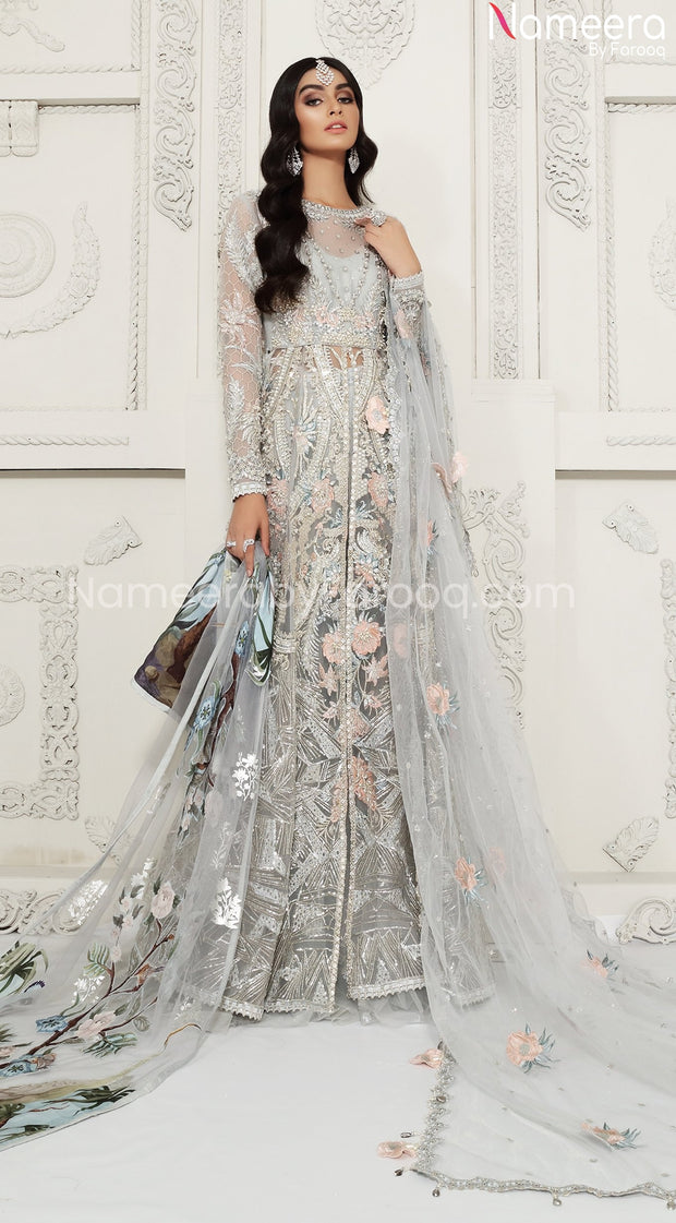 Buy Pakistani Maxi Dress For Wedding 2021 With Embroidery Online Nameera By Farooq 5824