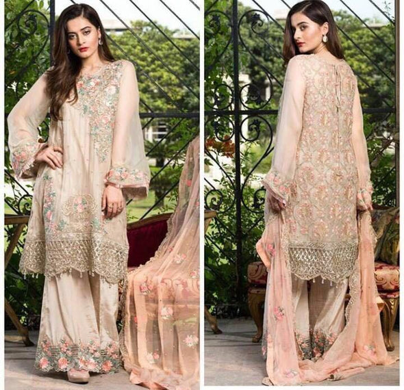 Pakistani Top Designer Tilla Dhaga Embroidery Cutwork Dress – Nameera ...