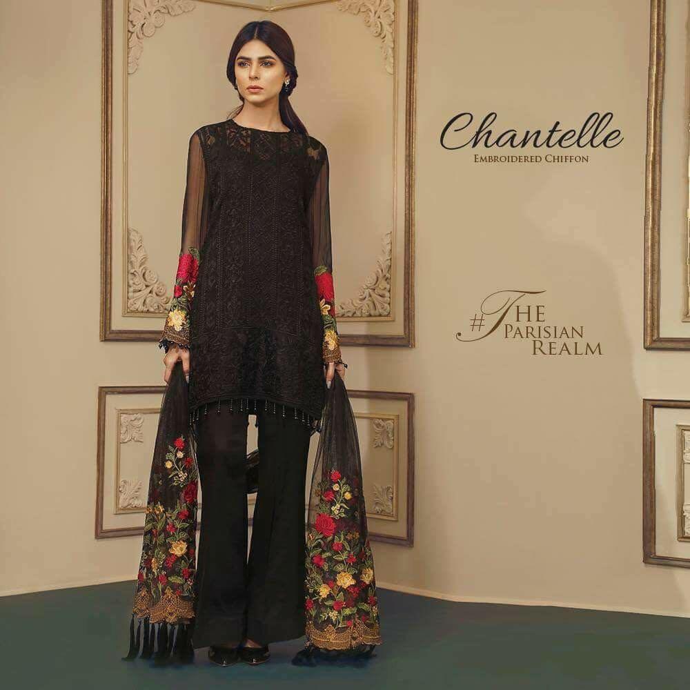 black embroidered dresses pakistani