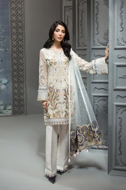 Buy Pakistani White Chiffon Dress for 