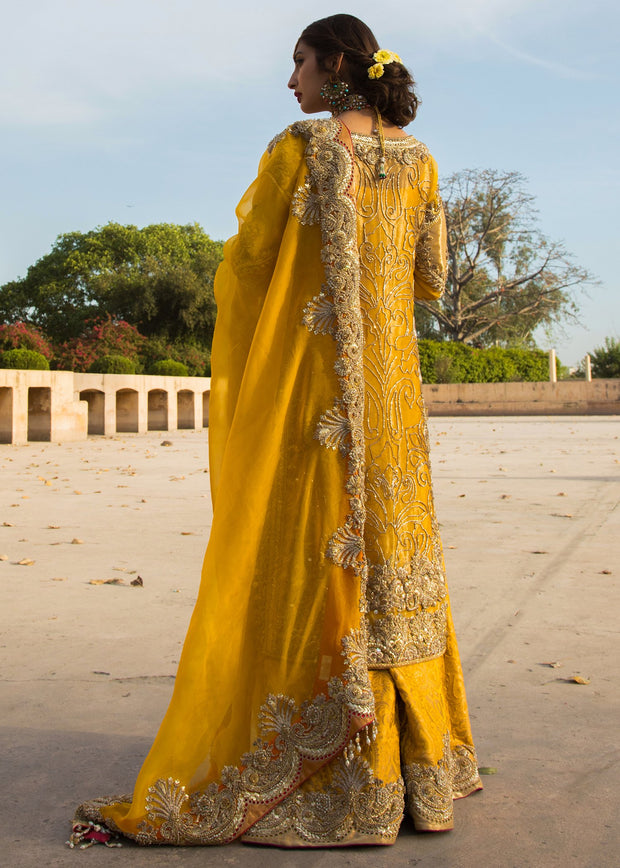 white and yellow mehndi dress