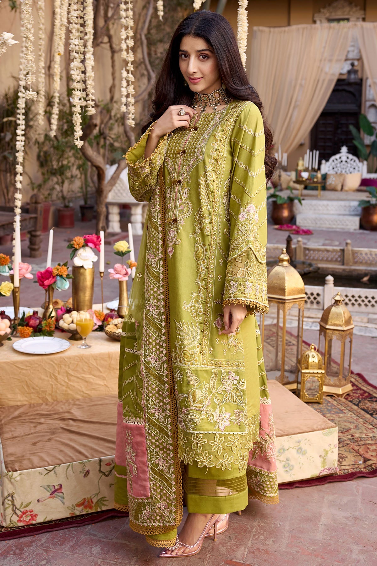 Shop Embellished Kameez Trousers Pakistani Eid Dress Nameera By Farooq 7623