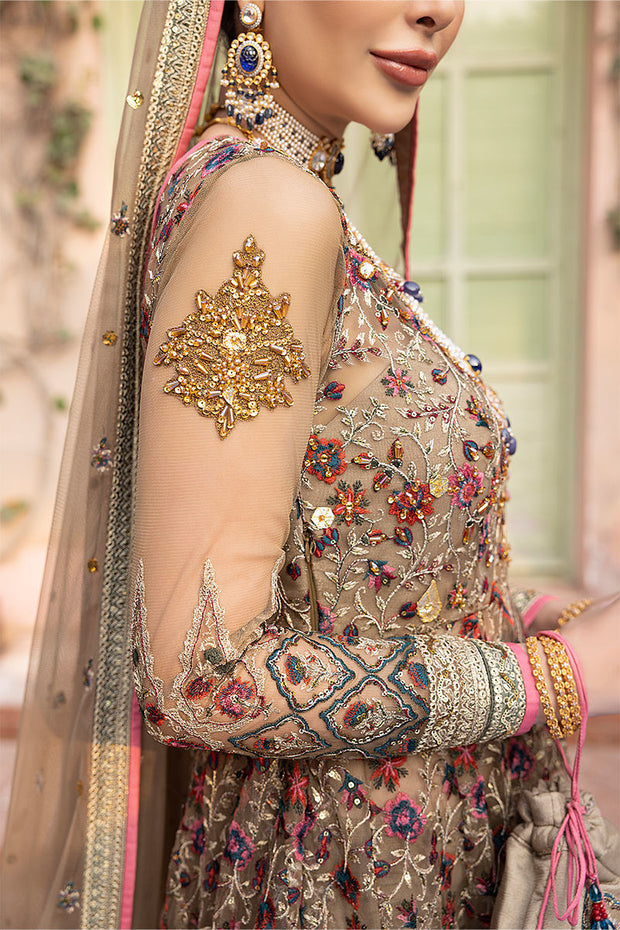 Pishwas Frock Sharara Dupatta Pakistani Bridal Dressn Nameera By Farooq 5484