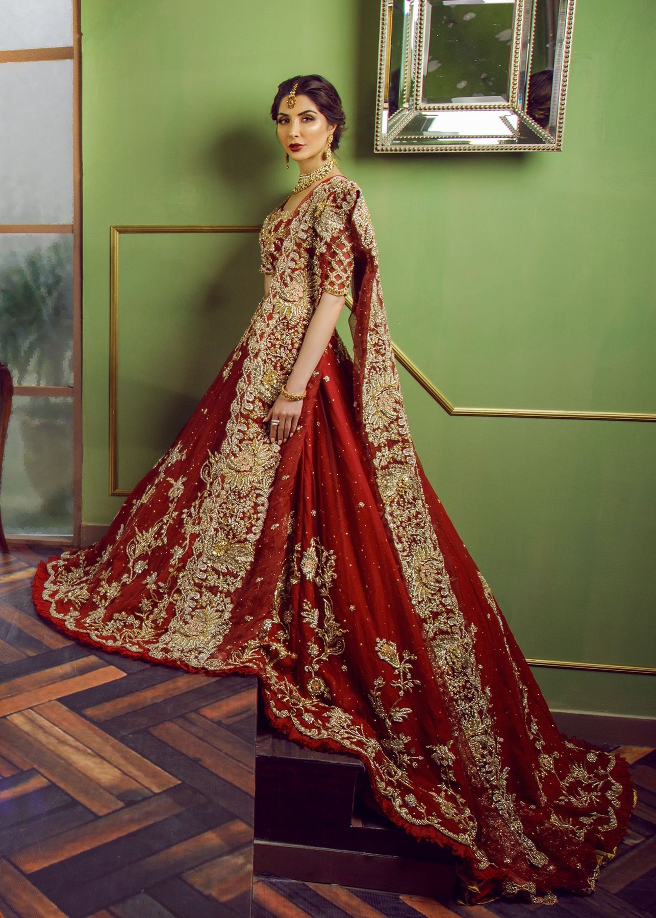Indian Red Bridal Wear Traditional Indian Dress Online Nameera By Farooq 4484