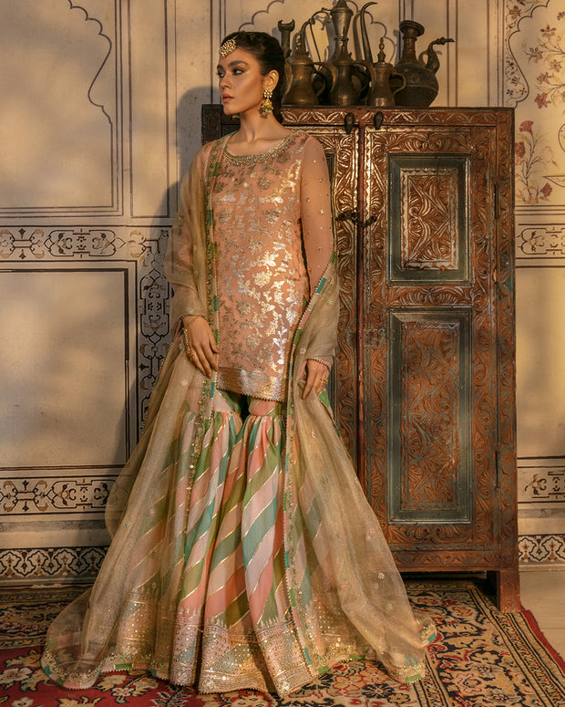 Latest Traditional Pakistani Wedding Gharara Dress Online Nameera By Farooq 3286