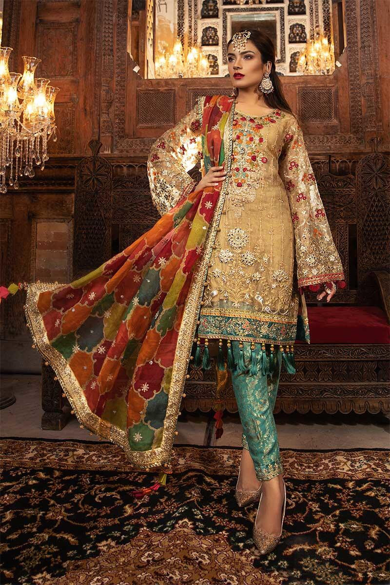 Traditional Pakistani Wedding Dresses With Gotta Work – Nameera By Farooq