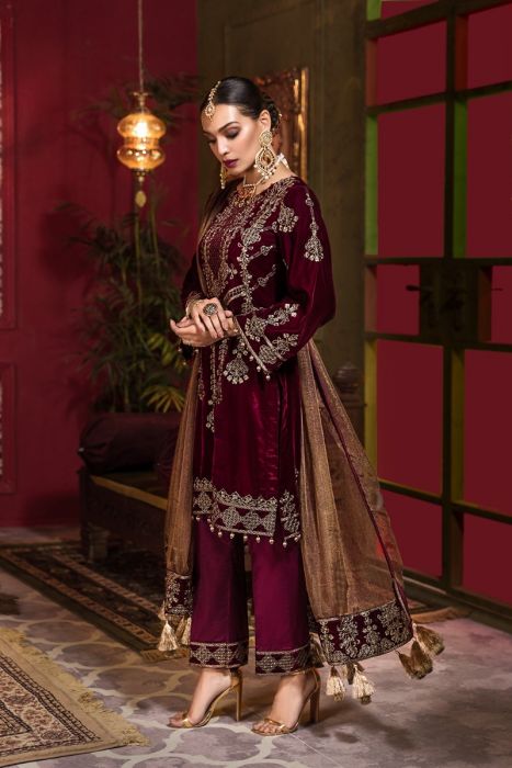 velvet formal dresses pakistani