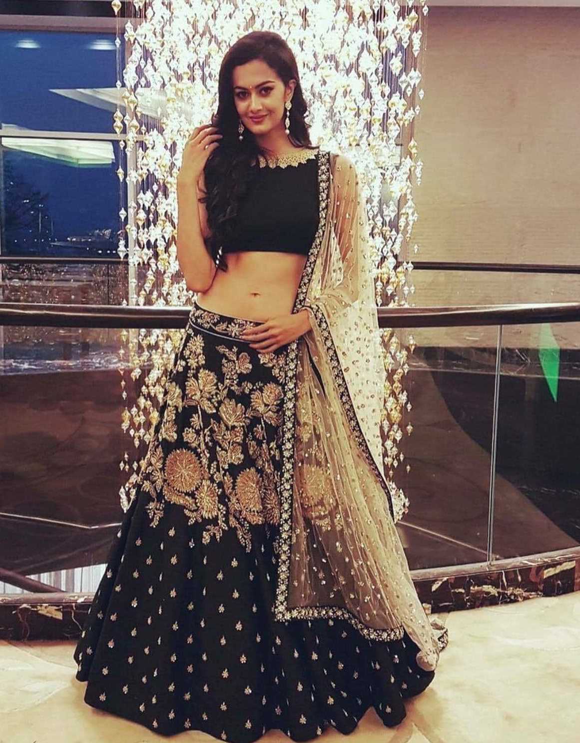 Beautiful Indian Wedding Lehenga Choli In Black Gold Nameera By Farooq 0860