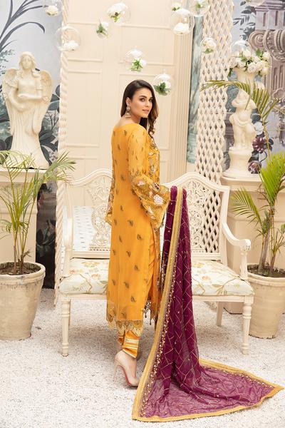 Chiffon Eid Dresses Online Embellished With Thread Work Nameera By Farooq 2922