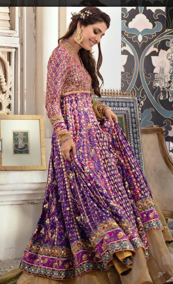 Buy Bridal Anarkali Lehenga In Angarkha Style Nameera By Farooq 6173