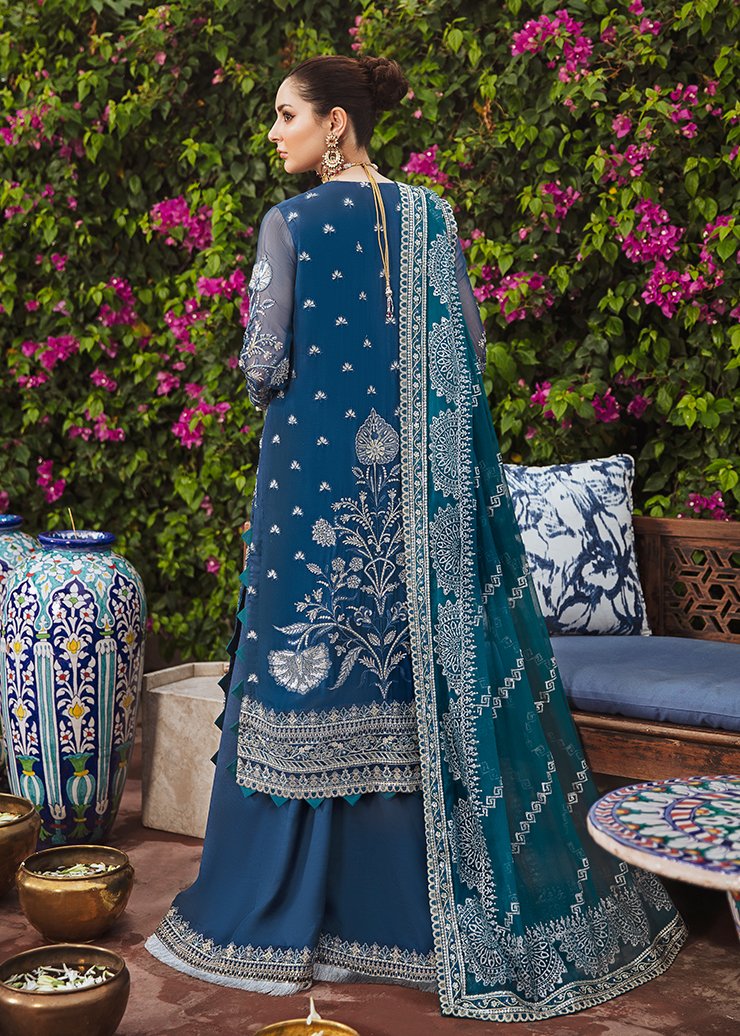 Pakistani Blue Sharara Party Wear Designer Latest Online 2021 – Nameera ...