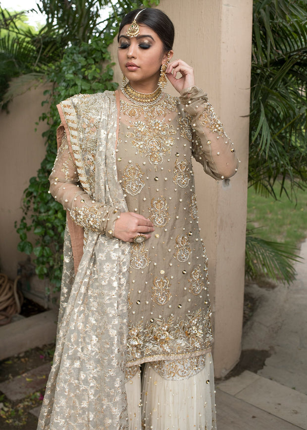 white gharara dress