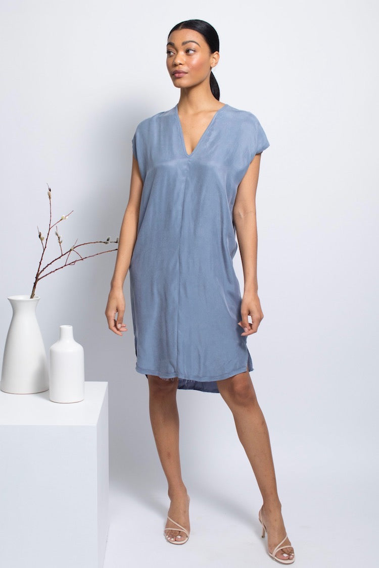 FINAL SALE: Straight Dress - Cupro - Mist