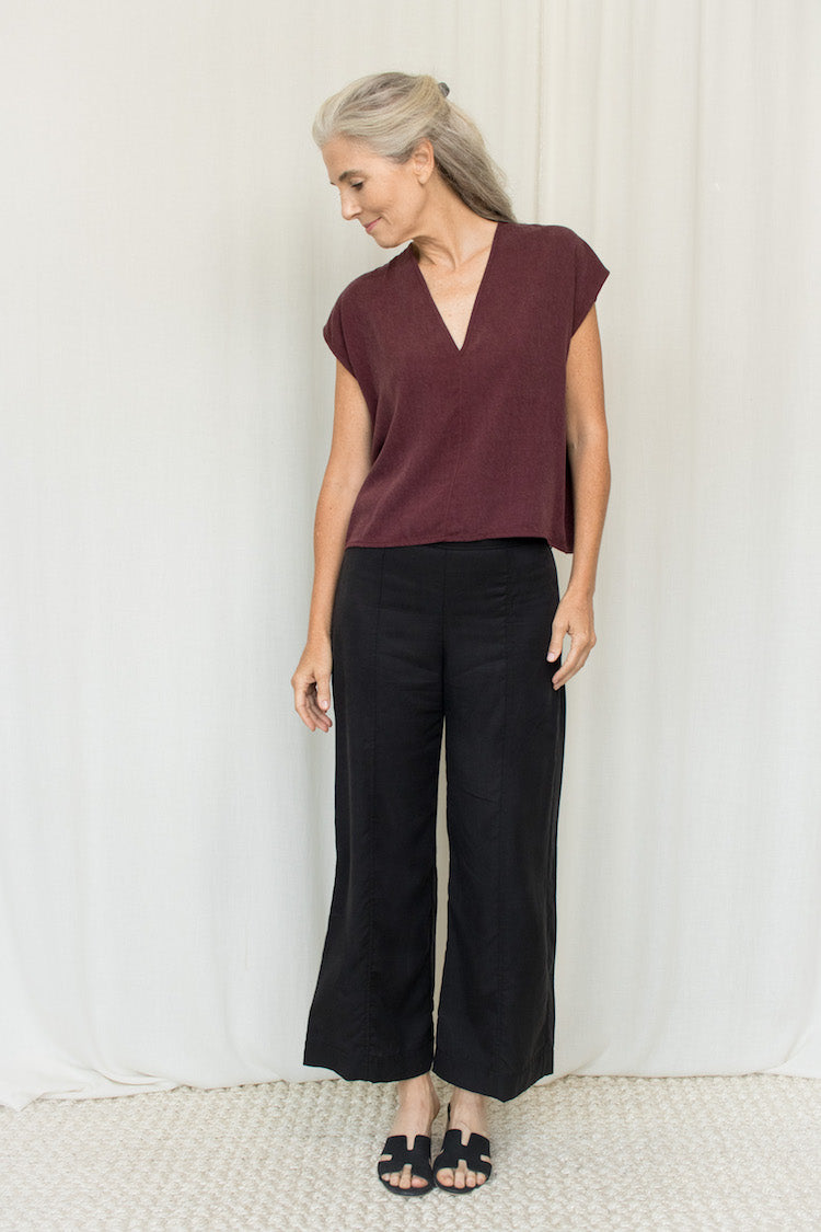 Box Top - Tencel Viscose - Merlot