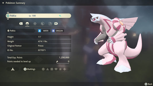 Pokemon Legends Arceus Shiny Palkia Origin Form Max Effort Levels 6IV-EV  Trained