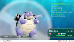 Pokemon Let's Go Shiny Blastoise 6IV-AV Trained – Pokemon4Ever