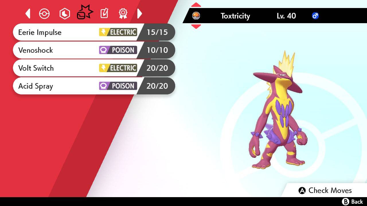 Pokemon Sword And Shield Shiny Amped Form Toxtricity 6iv Ev Trained Pokemon4ever