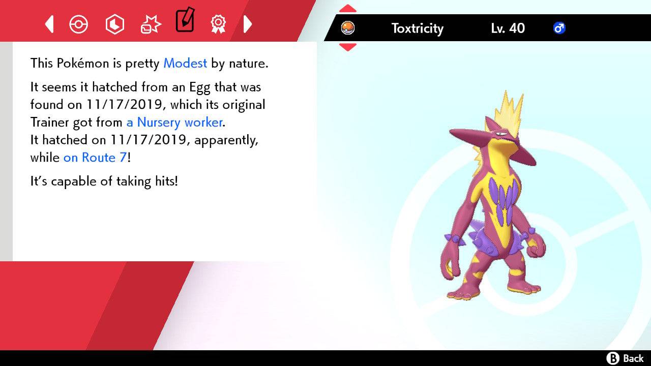 Pokemon Sword And Shield Shiny Amped Form Toxtricity 6iv Ev Trained Pokemon4ever