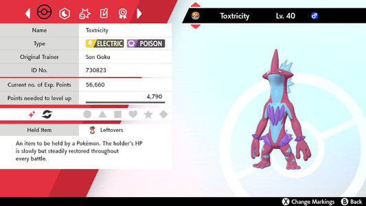 LF: shiny female toxel that will evolve into Amped Toxtricity, ideally  around the same level as the one for trade. FT: This shiny female toxel  which will evolve into Low Key Toxtricity 