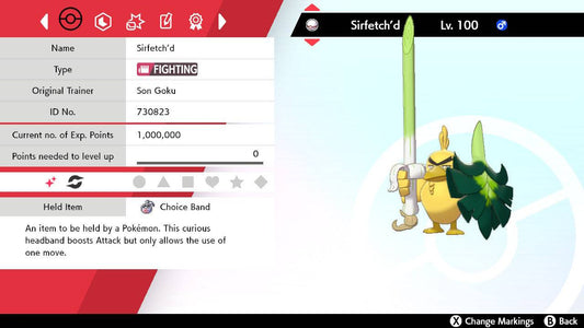 Pokemon Sword and Shield Ash's Sirfetch'd 6IV-EV Trained – Pokemon4Ever