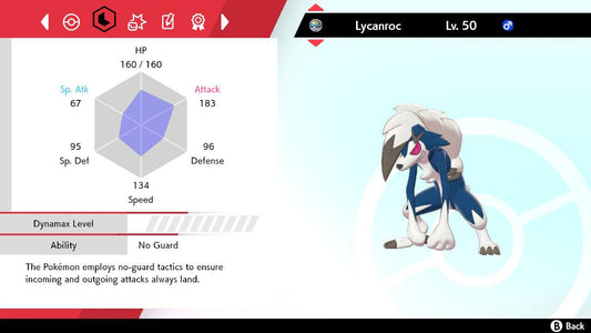 Pokemon Sword/Shield 6IV ULTRA SHINY Lycanroc Dusk / Tough Claws / Jolly  45496596583