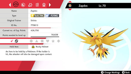 ✨Shiny Zapdos Galar✨ Pokemon Sword and Shield Perfect 6IV Event 🚀Fast  Trade🚀