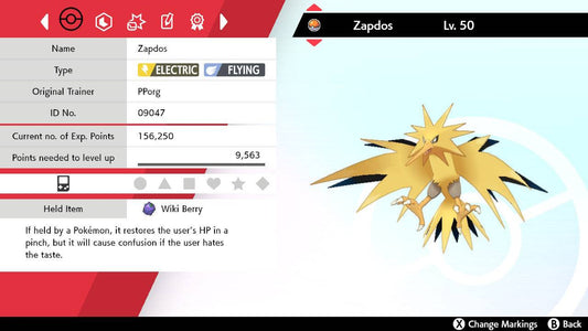 Pokemon Let's Go Shiny Zapdos 6IV-AV Trained – Pokemon4Ever