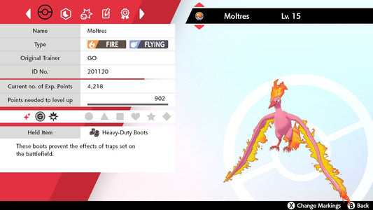 Pokemon Sword and Shield Galarian Moltres 6IV-EV Competitively