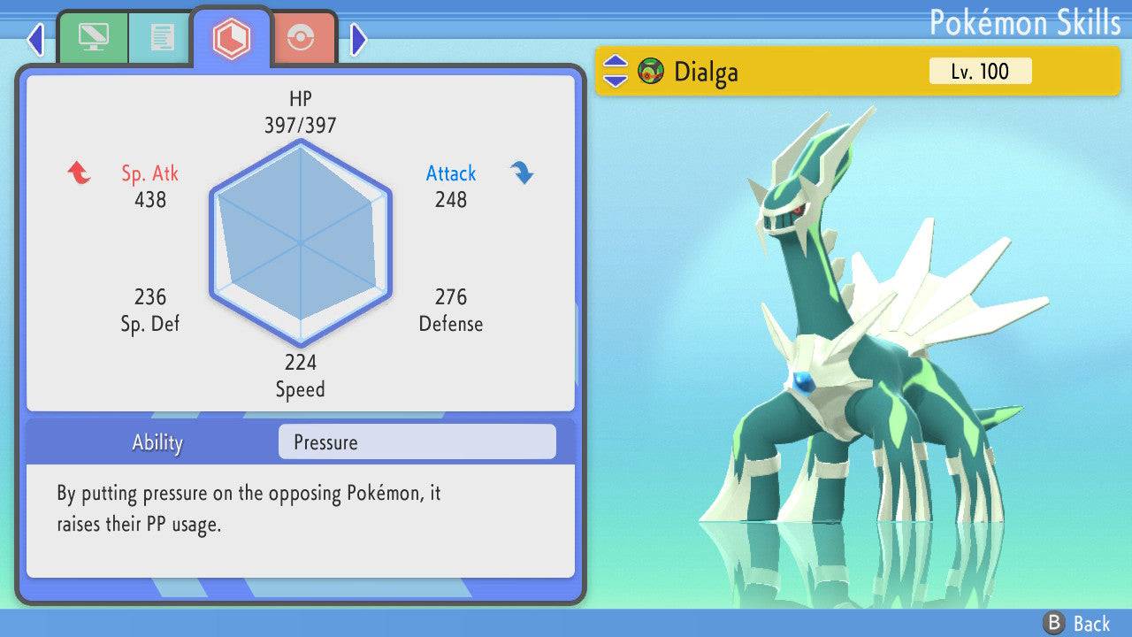 Pokemon Brilliant Diamond and Shining Pearl Dialga 6IV-EV Trained ...