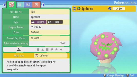 6IV Shiny Spiritomb Pokemon Brilliant Diamond and Shining Pearl