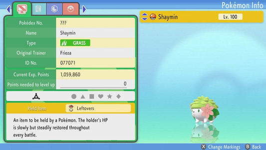 MAX Effort Level Legendary Shaymin/ Pokémon Legends: Arceus / 10GV Pokemon  / Legendary Pokemon