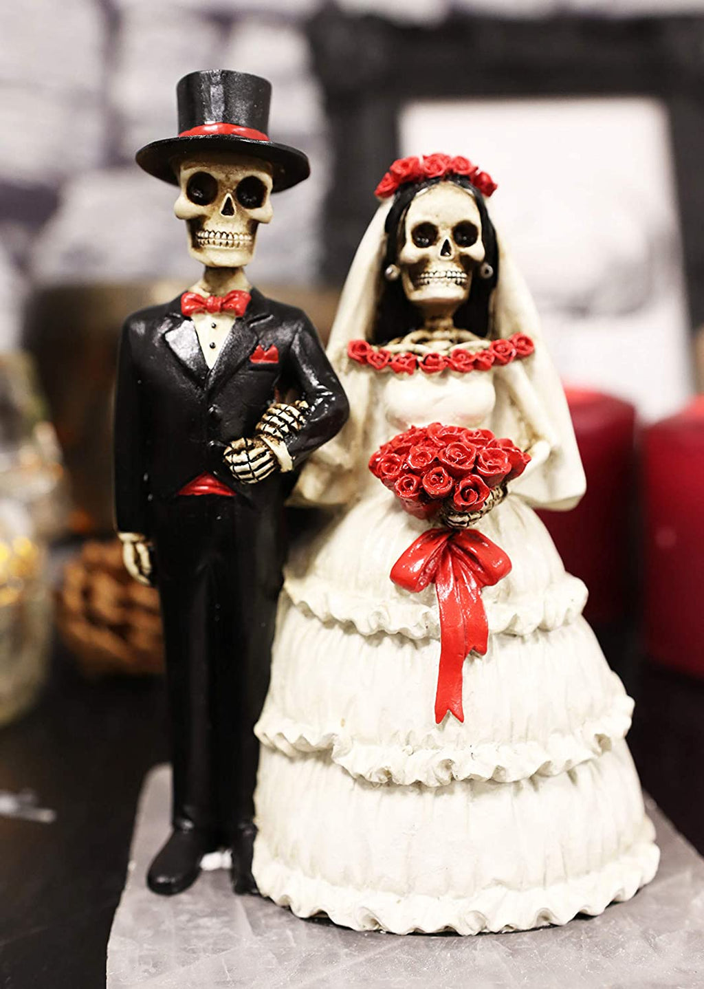 Ebros Love Never Dies Wedding Bride And Groom Skeleton Couple Figurine ...