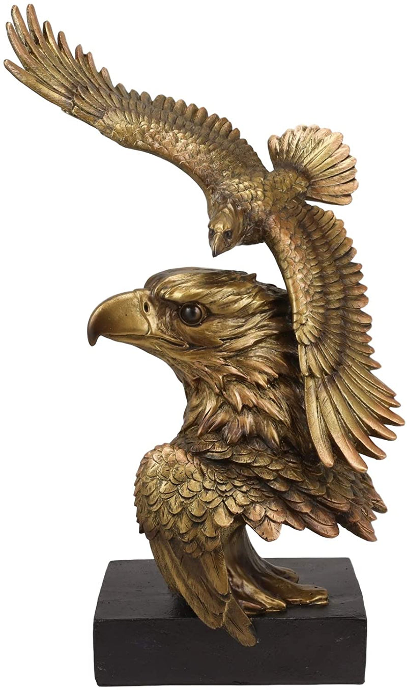 Ebros Large Wings Of Liberty American Bald Eagle Head Bust Soaring Eag ...