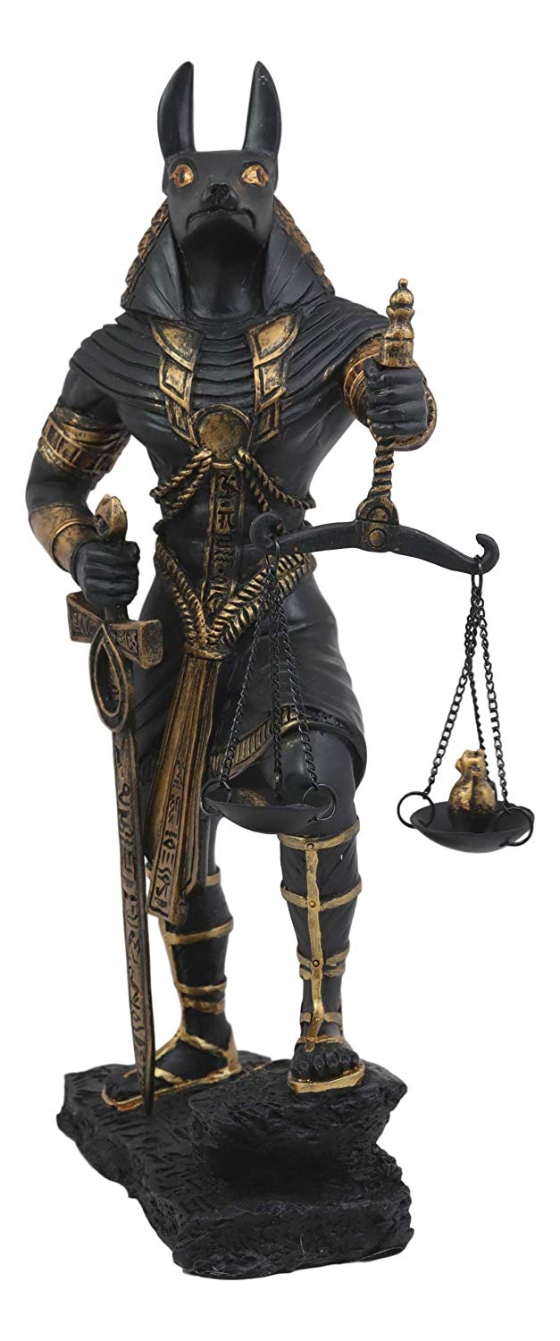 Ebros Gift God Anubis With Scales Of Justice Statue Figurine 10 Tall Black And Gold - anubis roblox action figure 10cm