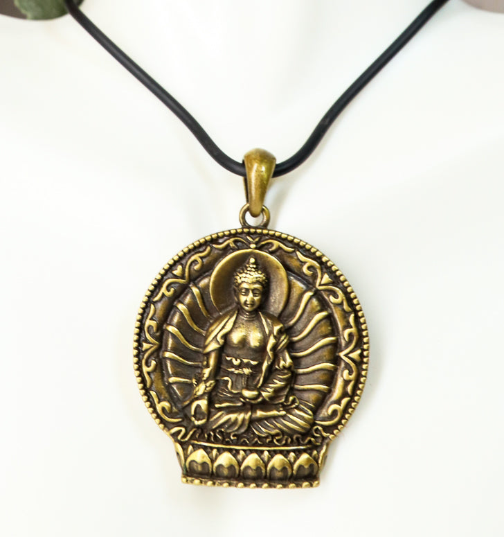 Ebros Dharma Meditating Medicine Buddha Pendant Medallion Necklace Jew ...